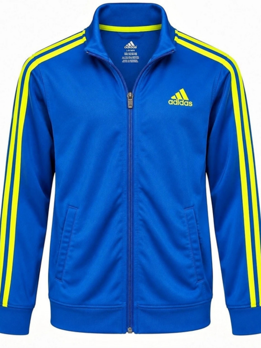 adidas Blue & Yellow Track Jacket Youth Size Large Like New